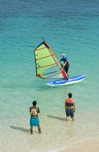 Windsurfing on Grand Anse Beach