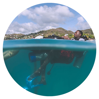 Scuba diving in Grenada.