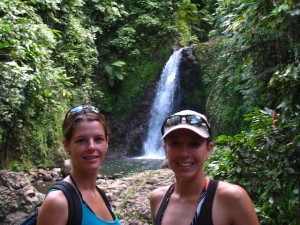 Michelle and Christine in front of Seven Sister Falls