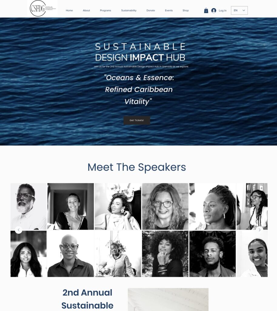 Grenada Sustainable Design Impact Hub marine biologist Christine moderating the panel discussion on oceans